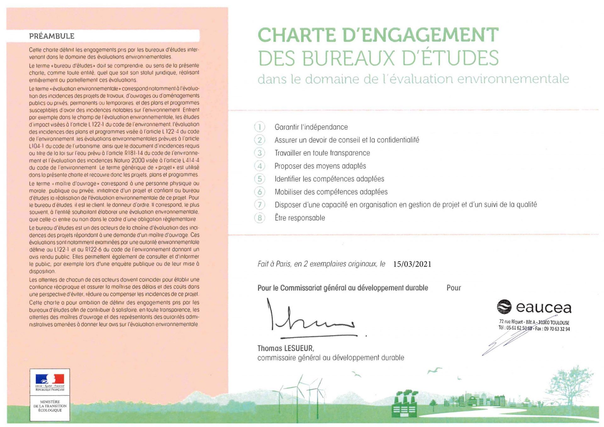 CHARTE ENVIRONNEMENTALE EAUCEA